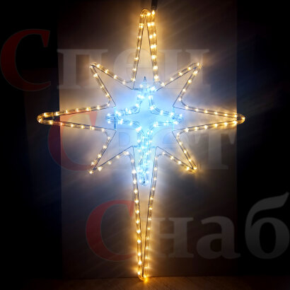Световое панно - "Рождественская звезда" тепло-белая уличная
