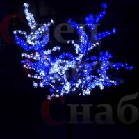 Уличное световое дерево "Сакура Ханами" сине-белая дымка 2.5м