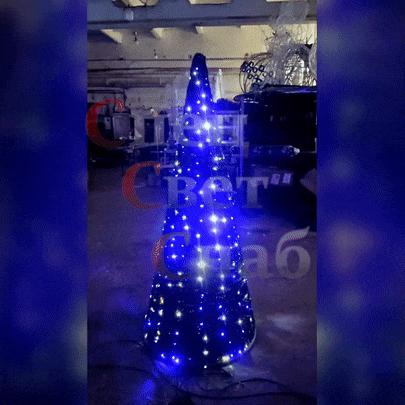 Световая фигура конус 2 м "Просто Елка" бело-синяя