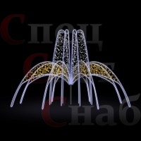 Светодиодный фонтан для площади "Скайлайн" 5 х 8 м Теплый белый/белый. Акция