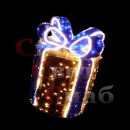 Светодиодная фигура к  Новому Году "Подарок с синим бантом" 1 х 0,7 х 0,7 Цилиндр